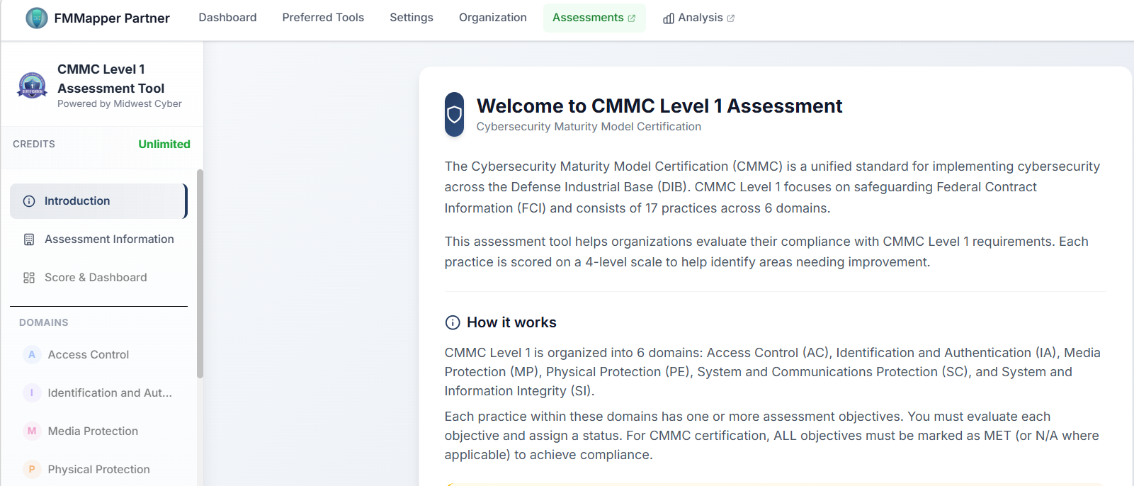 CMMC Level 1 Assessment Dashboard